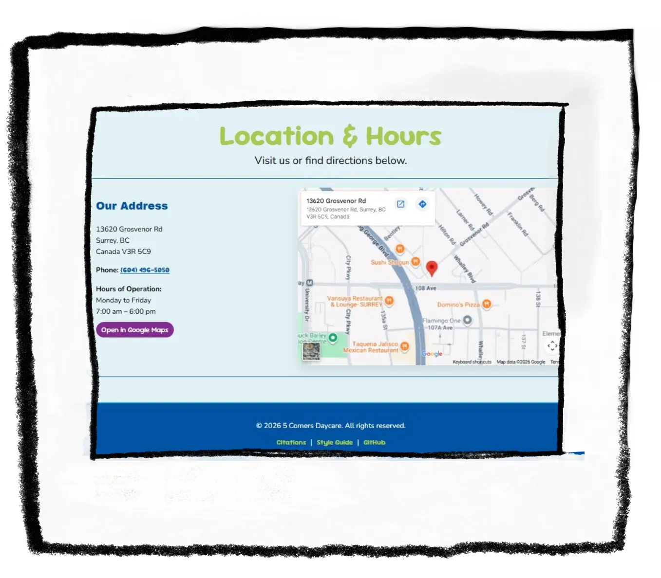 Location page