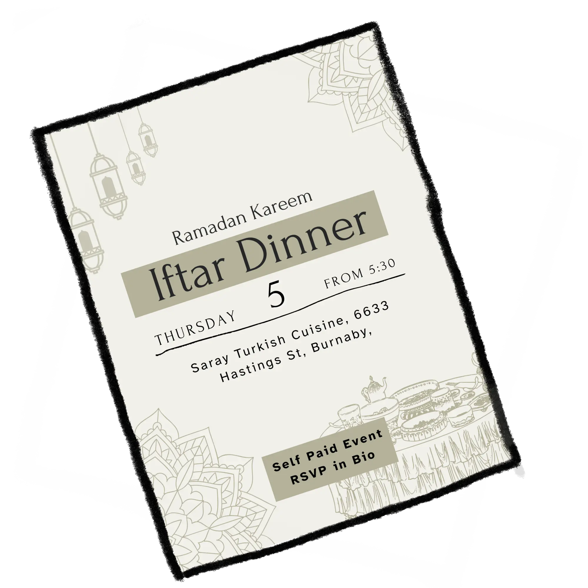 Ramadan event invitation design