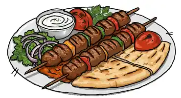 Kebab meal illustration