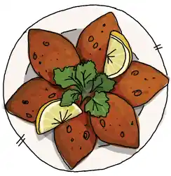 Kibbeh meal illustration