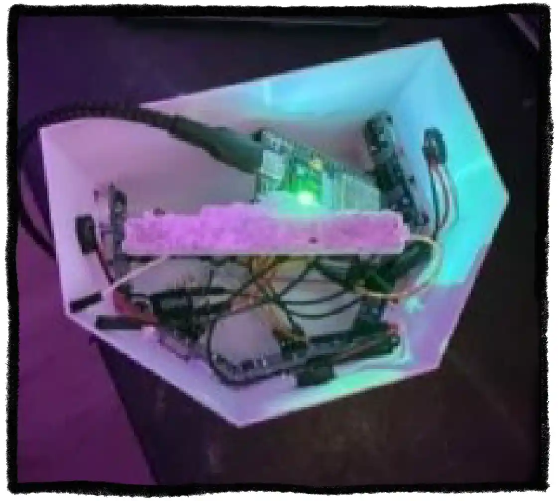 Internal wiring and electronic components inside Tech4Ease